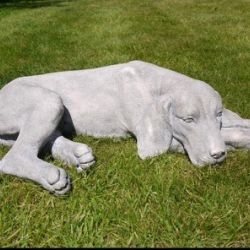 Grey Dog Fireside Sculpture Resin Ornament – Large