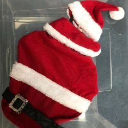 Dog Santa Suit With Hat Medium 33cm