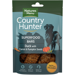 NEW! Country Hunter Superfood Bars Duck with Carrot & Pumpkin Seeds 100g