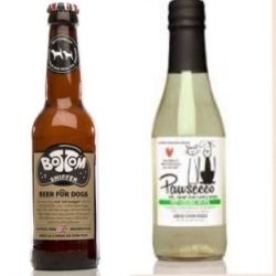 Pawsecco White Still “Wine” & Bottom Sniffer Dog Beer Birthday Selection