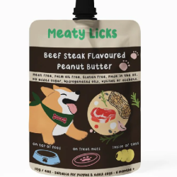 Meaty Licks Beef Steak Flavoured Peanut Butter 113g
