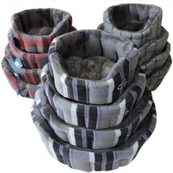 Gor Pets Camden Deluxe Grey Check Dog Bed