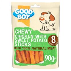 NEW! Good Boy Chewy Chicken With Sweet Potato Sticks 90g